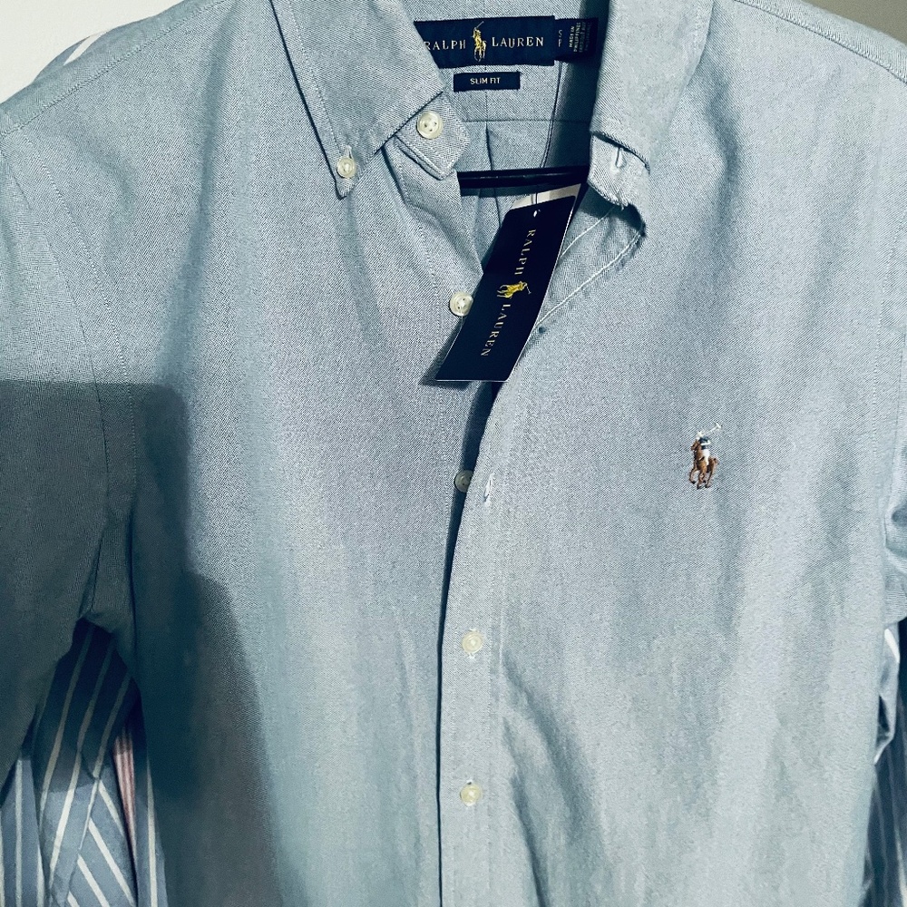 New blue Ralph Lauren slim fit Oxford small